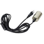 cableleuchte with Switch 3.5M E27 Messing, Textilcable black, Indoor