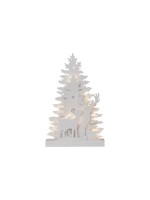 Star Trading Décoration de table LED Forêt Faune 44 cm Blanc