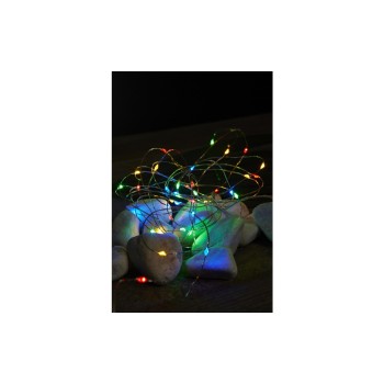 Star Trading LED-Angel Hair, 40 LED, 40 LED, Bat: 3xAA m Timer, multicol/silver