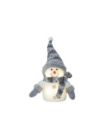Star Trading Figurine LED Bonhomme de neige, 25 cm, gris