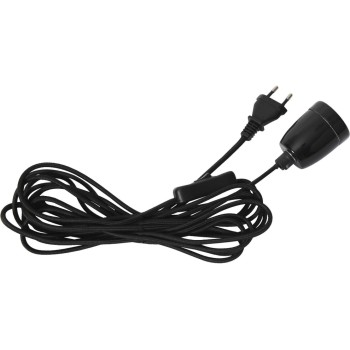 Kabelleuchte GLAZE m. Switch 5M E27 Schwarz, Textilkabel Indoor, 500cm x 6cm Kabelleuchte GLAZE m. Switch 5M E27 Schwarz, Textilkabel Indoor, 500cm x 6cm