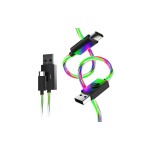 Stealth-Gaming Câble chargeur USB Light Up Twin 2 x USB-A - USB-C 2 m