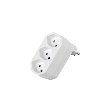 Steffen Manta Mehrfachadapter 3xT13, white, drehbar 320°