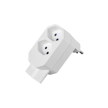 Steffen Manta Mehrfachadapter 3xt13, 1x U, white, drehbar 320°