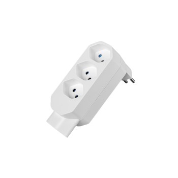 Steffen Manta Mehrfachadapter 4xT13, 1x U, white, drehbar 320°