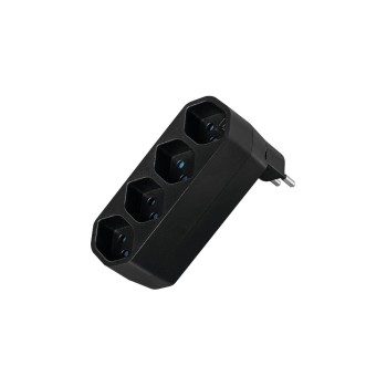 Steffen Manta Mehrfachadapter 4xT13, black , drehbar 320°