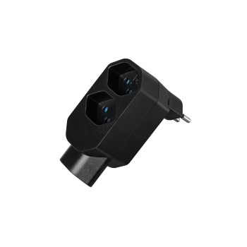 Steffen Manta Mehrfachadapter 3xT13, 1x U, black , drehbar 320°