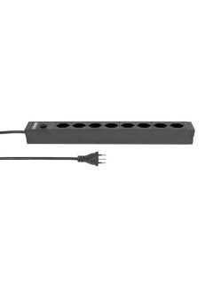 STEFFEN Bloc multiprises 19” 8x T13, Noir STEFFEN Bloc multiprises 19” 8x T13, Noir