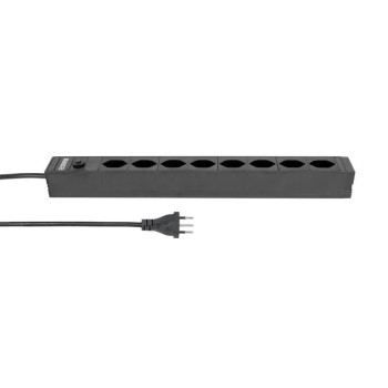 STEFFEN Bloc multiprises 19” 8x T13, Noir
