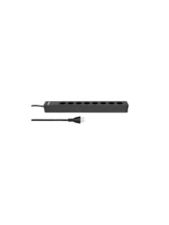 STEFFEN Bloc multiprises 19” 8x T23, Noir STEFFEN Bloc multiprises 19” 8x T23, Noir