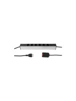 Steckdosenleiste ALUMODULAR, 6xT13, silber, 3m Kabel, externer Kabel-Schalter