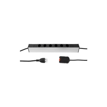 STEFFEN Bloc multiprises 19” 6x T13, Argent STEFFEN Bloc multiprises 19” 6x T13, Argent