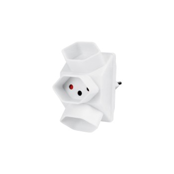 Steffen Mehrfachadapter 3xT13, white, stern,  erhöhter Berührungsschutz