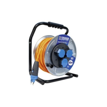 STEFFEN Tambour de câble Professional 50 m 3x T13, IP55, Argent STEFFEN Tambour de câble Professional 50 m 3x T13, IP55, Argent