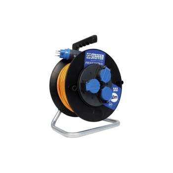 STEFFEN Tambour de câble Professional 30 m 3x T13, IP55, Noir STEFFEN Tambour de câble Professional 30 m 3x T13, IP55, Noir