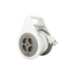 STEFFEN Bobine de câble avec poignée 4 x T13, Blanc / gris, câble de 7 m