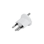 Adaptateur non amovible , 3 pôles, Allemagne vers Suisse CH T12, blanc, CEE7 sur T12