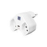 STEFFEN Fiche de branchement 2 x T13 USB-C, Blanc, orientable à 320