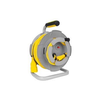 STEFFEN Haspel Kunststoff Kabelrolle, T12/T13Td 3x1mm² 18.5m+1.5m gr/gb