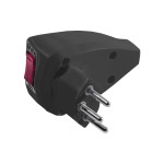 STEFFEN Reset Stecker T12 schwarz, mit Resetschalter für Überstromschutz