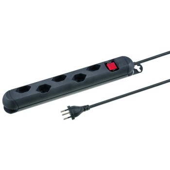 STEFFEN STEBA STRONG Steckerleiste 5xT13, Steckdosen quer, noir, 3m câble STEFFEN STEBA STRONG Steckerleiste 5xT13, Steckdosen quer, noir, 3m câble