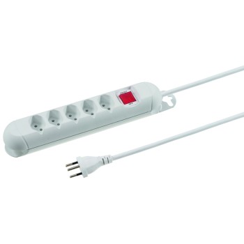 STEFFEN STEBA STRONG Steckerleiste 5xT13, Steckdosen längs, blanc, 3m câble STEFFEN STEBA STRONG Steckerleiste 5xT13, Steckdosen längs, blanc, 3m câble