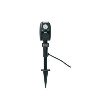 GardenLine Steckdosen-Erdpfahl avec Timer, 2 Steckdosen T13, Klappdeckel, Schalter GardenLine Steckdosen-Erdpfahl avec Timer, 2 Steckdosen T13, Klappdeckel, Schalter