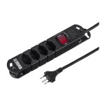 STEFFEN STEBA VARIABL Steckerleiste 4xT13, black, with Schalter, 3m cable