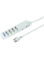 STEFFEN Steckerleiste STEBA VARIABL, 4xT13, 3m cable, white, Reset-Knopf, with Magnet