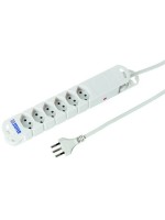 STEFFEN Steckerleiste STEBA VARIABL, 6xT13, 3m cable, white, Reset-Knopf, with Magnet