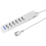 STEFFEN Steckerleiste STEBA VARIABL, 6xT13, 5m Kabel, weiss, Reset-Knopf, mit Magnet
