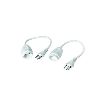 2x Kunststoff-Verlängerungscable, 0.25m, 3-polig, T12/T13, halogenfrei, white 2x Kunststoff-Verlängerungscable, 0.25m, 3-polig, T12/T13, halogenfrei, white