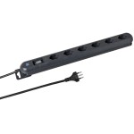 STEFFEN STEBA LINEA Steckerleiste 6xT13, Steckdosen quer, black , 3m cable, Magnet