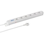 STEFFEN STEBA LINEA Steckerleiste 6xT13, Steckdosen quer, white, 3m cable, Magnet