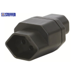STEFFEN Adapter plug IEC320 - T13 Black, for UPS  outputs