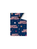 Stewo Papier cadeau Starlett 70 cm × 1.5 m, 1 Pièce/s, Bleu foncé