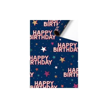Stewo Papier cadeau Starlett 70 cm × 1.5 m, 1 Pièce/s, Bleu foncé