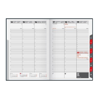 Stewo Agenda commercial Place du temps 2027 1 W/2S, noir, 17 x 24 cm
