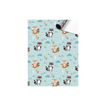 Stewo Papier cadeau Matz 1 Pièce/s, Menthe/Orange, 70 cm x 2 m