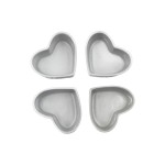 Stronghold Ramequin en forme de cœur 4 pièces, Blanc