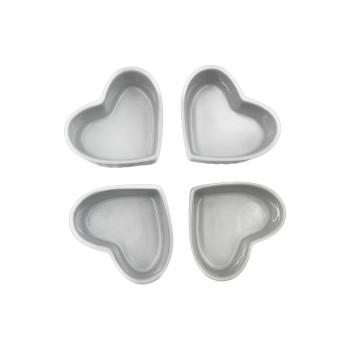 Stronghold Ramequin en forme de cœur 4 pièces, Blanc