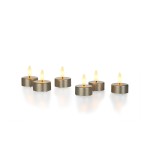 STT LED Teelichter 6er Set taupe, indoor, 6LED ww, D3.7xH3.8cm
