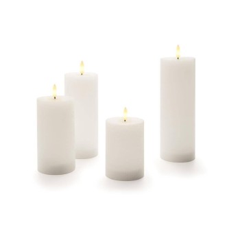 STT LED-Kerzen 4er Set Flat Weiss, Timer 5h/19h, Batt: 8xAA STT LED-Kerzen 4er Set Flat Weiss, Timer 5h/19h, Batt: 8xAA