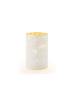 STT Windlicht Stars white S, 10LED, ww, D9 x H14cm, Timer 6/18