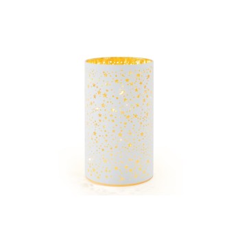 STT Windlicht Stars white M, 12LED, ww, D9 x H16cm, Timer 6/18 STT Windlicht Stars white M, 12LED, ww, D9 x H16cm, Timer 6/18