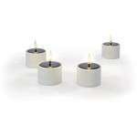 STT Solar Tealights 4pcs, 4LED, ww, 6.5x5cm, white