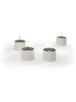 STT Set de bougies à chauffe-plat LED Solaire Ø 5 x 6.5 cm, blanc, 4 pcs