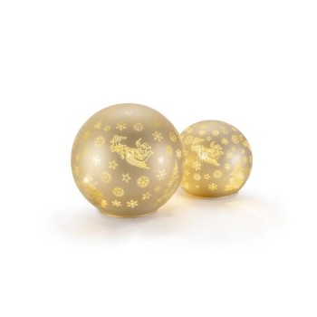 STT LED Windlicht 2er Set Glass Ball gold, 18 LED, ww, D12cm/15cm, Timer 6/18, indoor STT LED Windlicht 2er Set Glass Ball gold, 18 LED, ww, D12cm/15cm, Timer 6/18, indoor