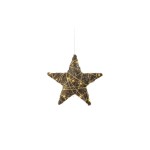 STT LED Dekoration Natural star hanging, 30 LED, ww, 40x40x9cm, Timer 6/18, indoor