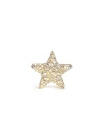 STT LED Dekoration Gold standing star, 20 LED, ww, 25x5x24cm, Timer 6/18, outdoor